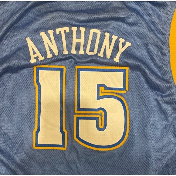 Reebok NBA Authentics Denver Nuggets Carmelo Anthony Basketball Jersey Youth LG‎ - Picture 8 of 10